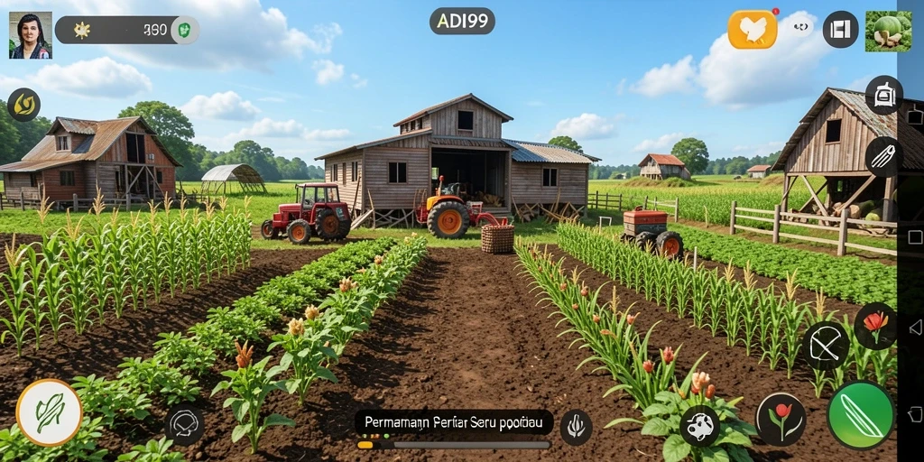 Gameplay ADI99 menunjukkan aktivitas pertanian yang seru dan menarik.