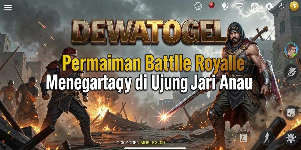 Screenshot DEWATOGEL menampilkan aksi Battle Royale yang memukau.