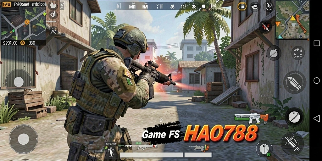 Screenshot utama HAO788 menampilkan aksi menembak yang mendebarkan dalam gameplay FPS.