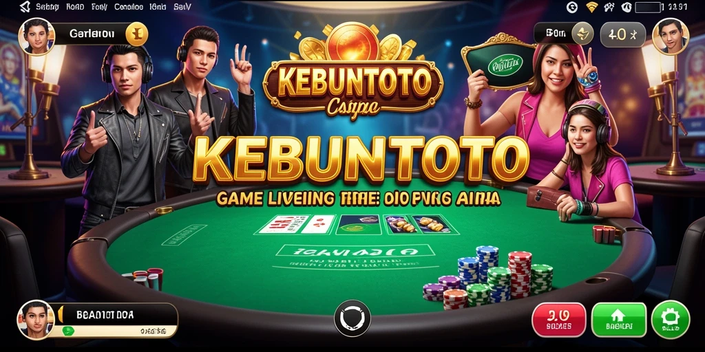 Tampilan gameplay KEBUNTOTO dengan dealer profesional dan suasana kasino yang autentik.