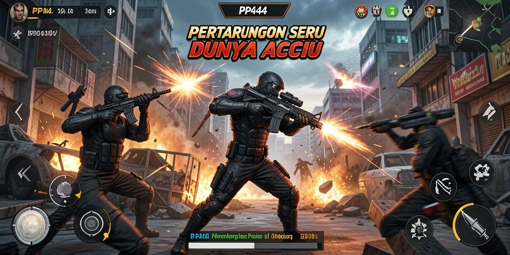 Tampilan seru dari gameplay PP444 dengan aksi yang mendebarkan.