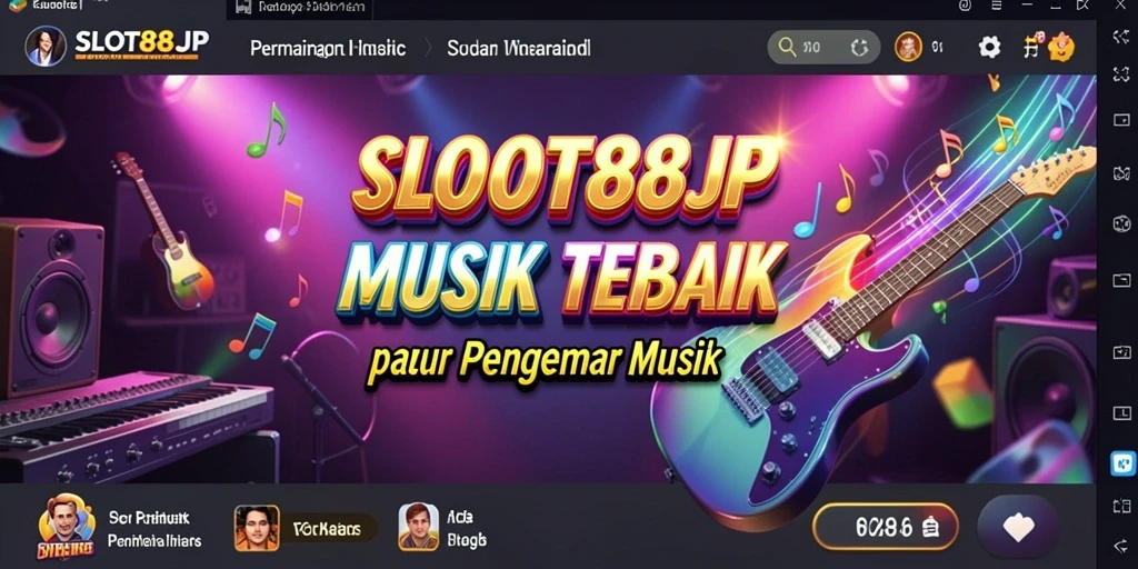 Tampilan gameplay SLOT88JP yang menarik dengan berbagai pilihan musik.