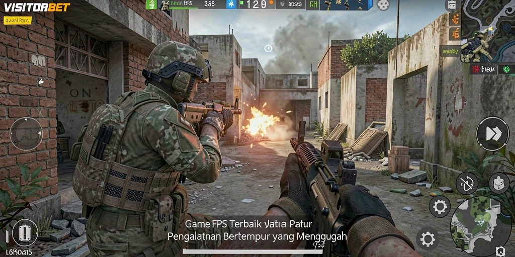 Screenshot gameplay <strong>VISITORBET</strong> menunjukkan aksi menembak yang mendebarkan.
